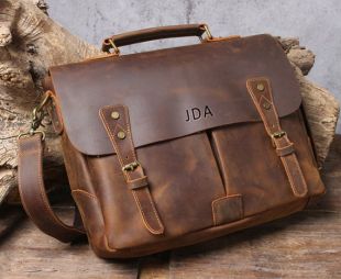 Handmade Full Grain Rustic Leather Messenger Sac En cuir Sac portable Homme Mallette Sac à main Crossbody Sac Best Men Cadeau