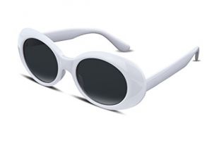 White Clout Goggles Kurt Cobain Sunglasses HypeBeast Oval Mod Style B2253