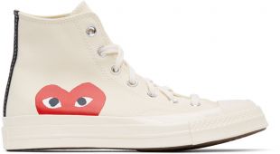Comme des Garçons Play Baskets blanc cassé Half Heart Chuck 70 High édition Converse