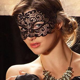 Cravate noir masque dentelle dos Reine masque de mascarade masque Sexy Lingerie masque noir dentelle masque M023