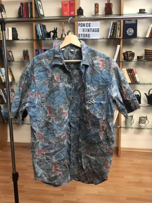 Oaxaca Mexique 80s Boutons occasionnels chemise hawaïenne USA Old school Sport Casual 90s Taille Hommes XL