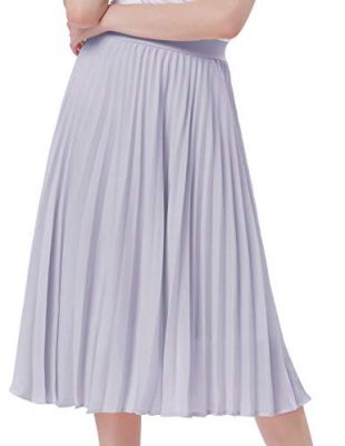 Women's High Waist Casual Maxi Skirt A-line Grey Size S KK659-2