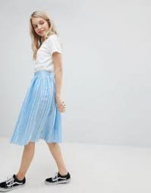 Pleated Metallic Skirt