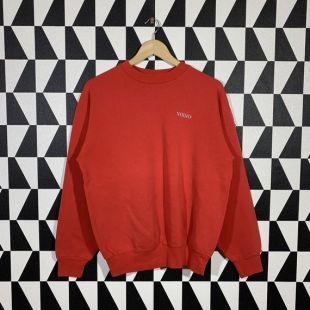 vintage 90s Volvo Sweatshirt Jumper Volvo Crewneck Volvo Pullover Volvo Sweater Broderie Logo Red Colour Homme L