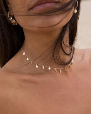 Collier d'or, Collier de disque d'or, collier rempli d'or, choker d'or 14K, collier de Dainty, Choker d'or, bijoux d'or, choker minuscule de disque
