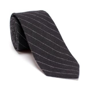 Black Striped Tie, Black Cotton Tie, Casual Black Tie with Stripes, Self-Tie Black Tie, Slim Black Neck Tie, Wedding Black Tie-NT.27S