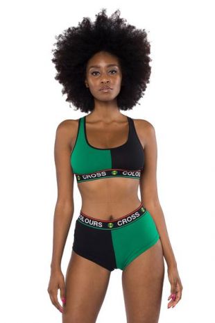 Cross Colours Color Block Racerback Bralette