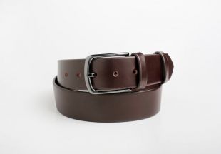 Ceinture en cuir, ceinture en cuir brun, ceinture en cuir à grains complets, ceinture pour homme