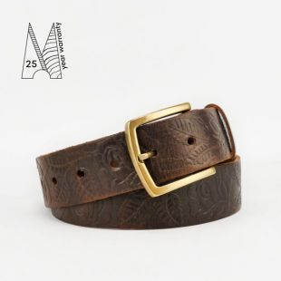 Ceinture en cuir brun 1 1/2" // Ceinture en relief classique brune // 38mm // 1.5" // Ceinture pour homme // Ceinture pour femme