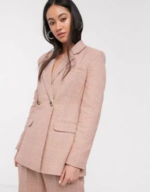 3 piece suit blazer in red POW check