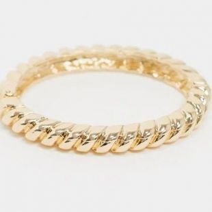cuff bracelet in thick twist design in gold tone