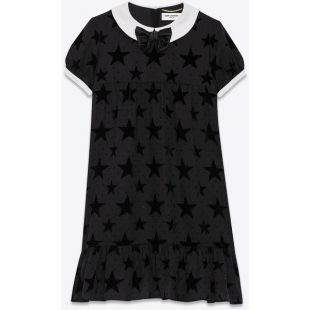 Star appliqué babydoll dress