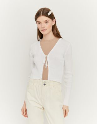 Cardigan Blanc Noué