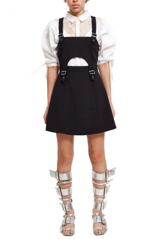 William Belted Buckle Fit-And-Flare Dress