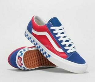 New Men's Vans Ward Checkered Sneakers Red/White/Blue Sz 12  | eBay