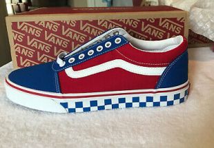 Vans âOff The Wallâ Red, White & Blue Ward Sneakers. Size Mens 10. New In Box. 193393037651 | eBay
