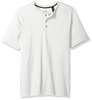 Wrangler Authentics Men's Short Sleeve Henley Tee, bright white, S