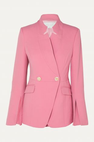 Rose Blazer à double boutonnage en crêpe Sienna