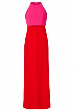 Jill Jill Stuart Womens Dress Pink Red US 2 Gown Colorblock Popover $328- #659  | eBay