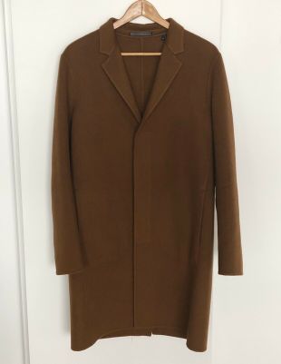 Theory Suffolk Cashmere Coat Medium - Brown/Hazel - Chris Evans Knives Out  | eBay