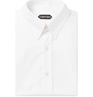 Tom Ford Slim-Fit Cotton-Poplin Shirt with Cocktail Cuffs and Tab Collar