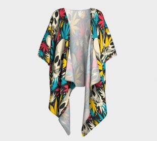 kimono skull  and cannabis punk rock,gothic clothing,wedding day,punk clothing,woman kimono,japansese kimono