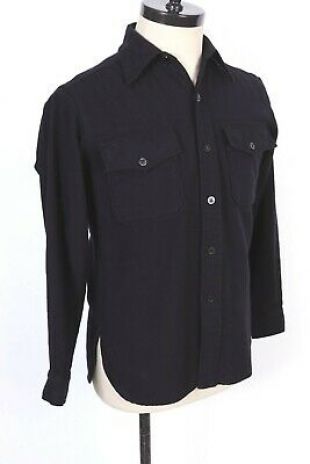 Vintage WWII USN US NAVY CPO Wool Watch Uniform Shirt USA Mens Size 15 Medium