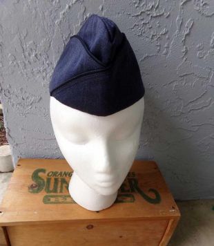Casquette de garnison militaire vintage, chapeau de garnison bleue, chapeau militaire, chapeau de garnison en laine d'as de vol