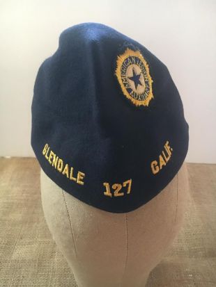 Vintage WWII American Legion auxiliaire côté Cap/garnison chapeau Glendale 127 Californie/100% laine feutre Made in USA par Mohn Brothers Berkshire