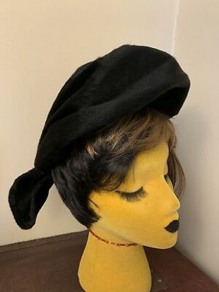 Vintage 40s 50s Black Hat