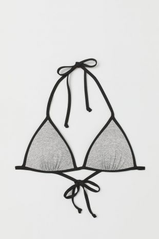 Push-up Triangle Bikini Top - Light gray melange