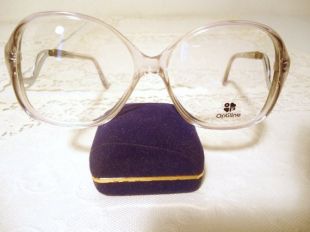 vintage Oversized Optiline Eyeglass Frames France Clear Blue 57/18 140 Retro Lot 750A
