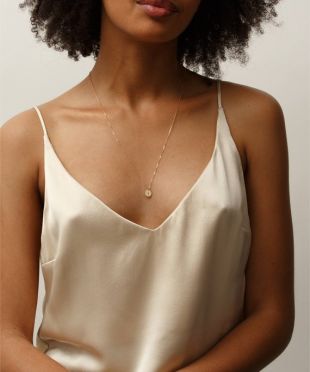 Custom Small Disk Necklace - Gold, Silver or Rose Gold - Simple Everyday Circle Tag - 14k Gold Fill Chain - LN209_V