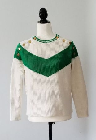 vintage 1980s Chevron Shirt, Chemise à manches longues, Chemise de tous les jours, Chemise décontractée, pull vintage Shirt, Pull et blanc, bloc couleur