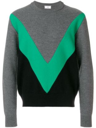 AMI Pull Col Rond Bandes Contrastées - Farfetch