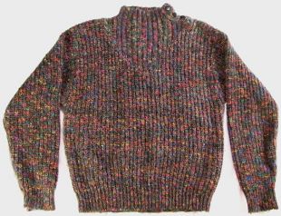Cozy 1980s Acrylic Wool Blend Multi-Color Sweater par DD Sloane