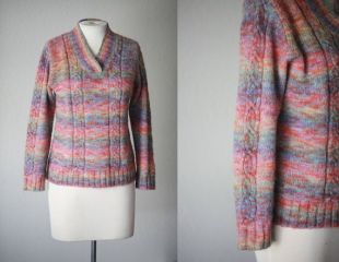 pull en laine arc-en-ciel