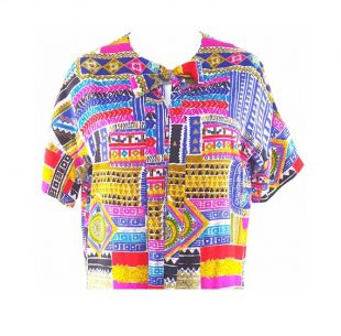 Tribal Print Maxi Robe Moyenne Grande Hawaïenne vintage Géométrique Multicolor Long