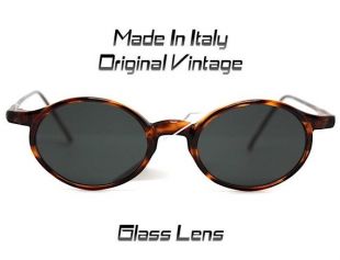 Occhiali da sole uomo donna vintage ovale tondo tartarugato lente vetro nera Lunettes de soleil homme style ovale tortue ronde brun Made in Italy