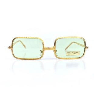 vintage 70's Gold Hammered Rectangle Glasses