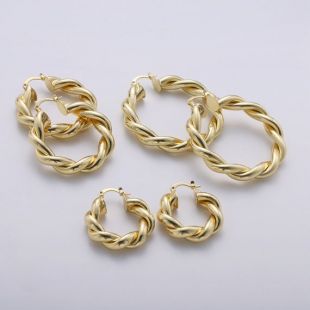 Boucles d’oreilles Gold Twisted Hoop, boucles d’oreilles Bold Gold Hoop, Boucles d’oreilles Chunky, Cerceaux déclaration, 14k Gold Filled Hoops Boucle d’oreille cadeau pour elle