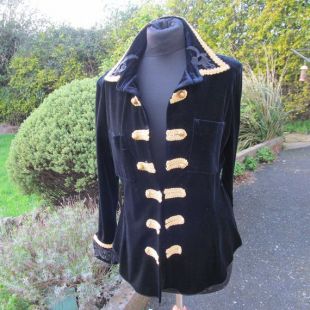 Vintage haut de cycle, veste de velours bleu marine, taille 12