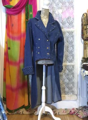 80s//Denim // Tux // Tux w/ Tails //Size XL // New Romantics // NWT// Steampunk //Coat // Ringmaster // Studded Coat // Made in the USA