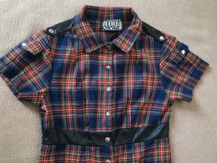 des années 1990 punk robe à carreaux, taille Small/Medium ~ 90 s chaude robe punk rock sujet, robe fille goth, vêtements sérieux, checker robe