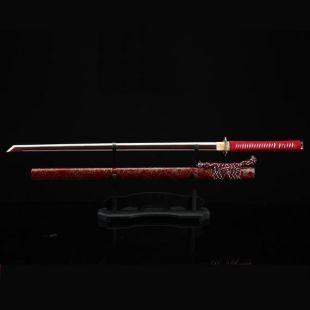 Katana rouge, fourreau rouge à la main des sabres Katana vrai samouraï japonais
