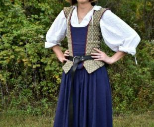 Renaissance Middle Class Robe jupes côté laçage chemise SCA LARP Cosplay costume - Made to Order