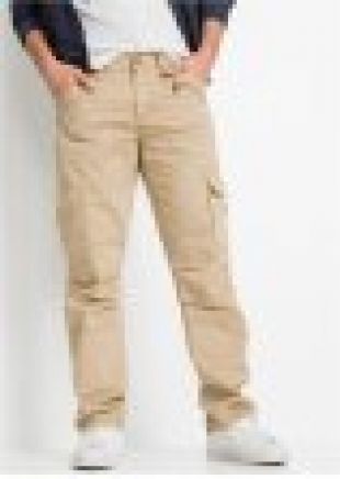 Pantalon cargo tendance avec détail zip et coutures aux genoux - beige