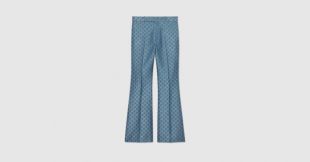 Gucci Pantalon évasé en lamé GG léger