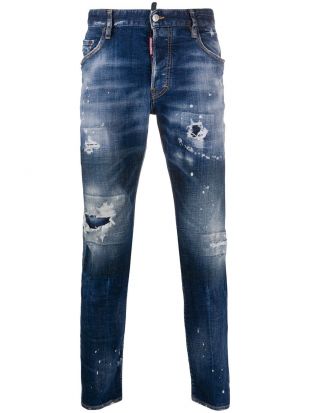 jean skinny imprimé à effet usé -DISQUARED2