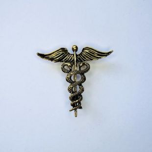 Le personnel de Hermes Caduceus Médecin Symbole de médecine Serpents médicaux Ailes Mythologie grecque Brooch Lapel Surgery Student Gift A1242